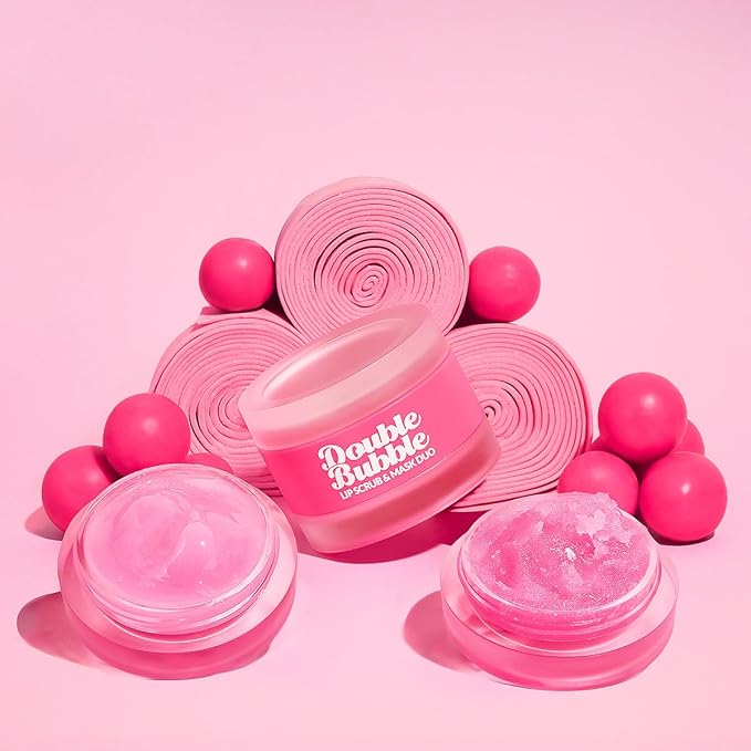 Beauty Bundle Lip Care AmorUs Double Bubble Lip Mask & Scrub Duo For Dry/Chapped/Cracked Lips Lip Exfoliant Promotes Healing & Collagen Lip Mask-VivaGrace Women