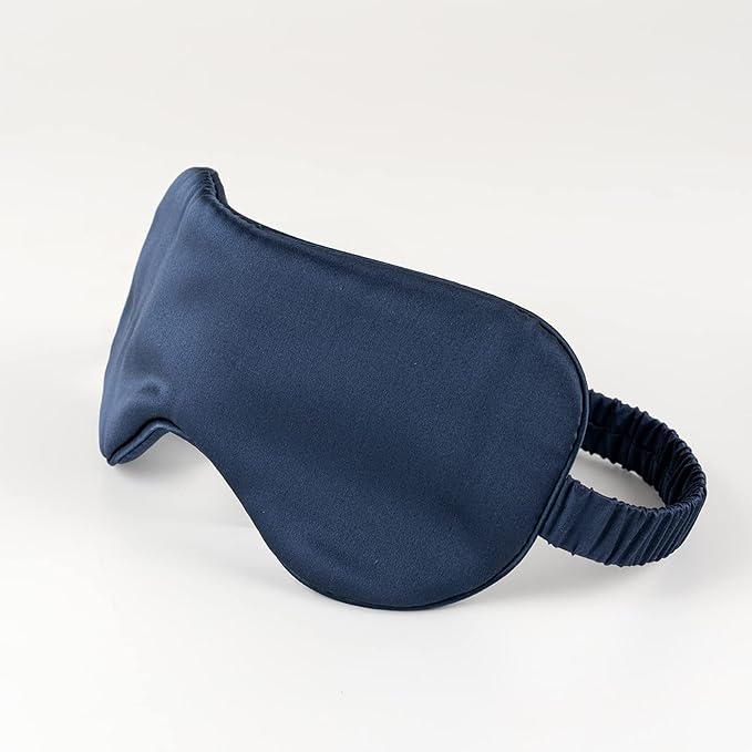 Silk Sleep Mask - 22 Momme Pure Natural 100% Mulberry,Silk Eye Mask for Night Sleeping,Travel, (Purplish Blue)-VivaGrace Women