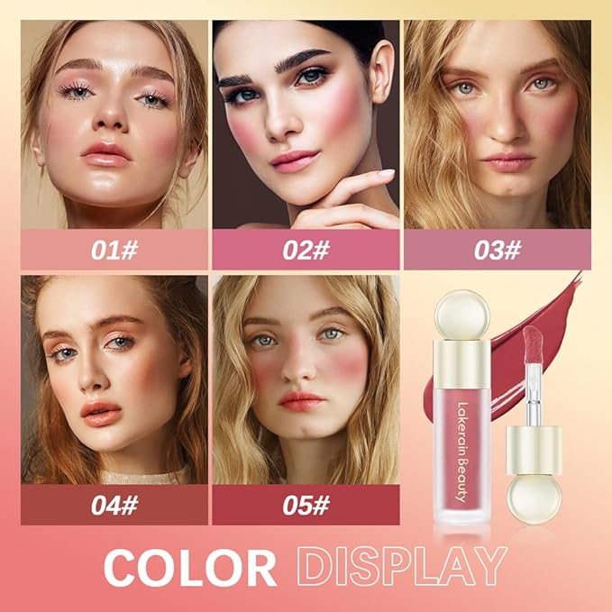 Soft Velvet Liquid Blush Face Makeup Matte Cream Blush for Cheek Weightless,Long-Lasting,Natural-Looking,Smudge Proof,Dewy Finish Skin Tint Blush Makeup(#05)-VivaGrace Women
