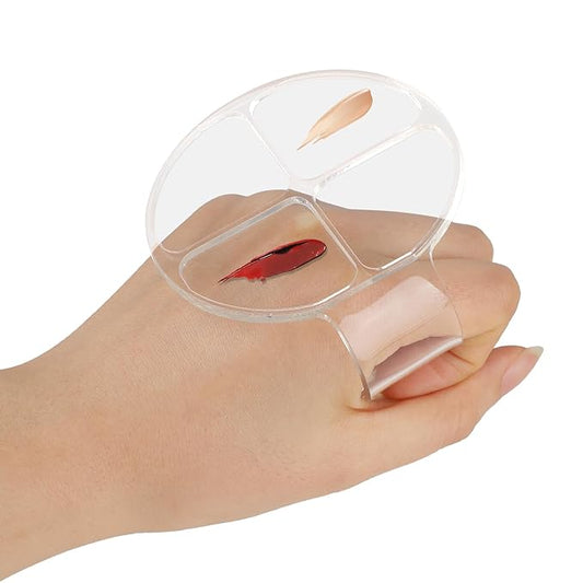 2 Pcs Makeup Hand Palette Foundation Palette Foundation Mixing Palette Hand-Held Nail Art Manicure Palette Clear Makeup Palette for Mixing Foundation Eye Shadow Nail Art-VivaGrace Women