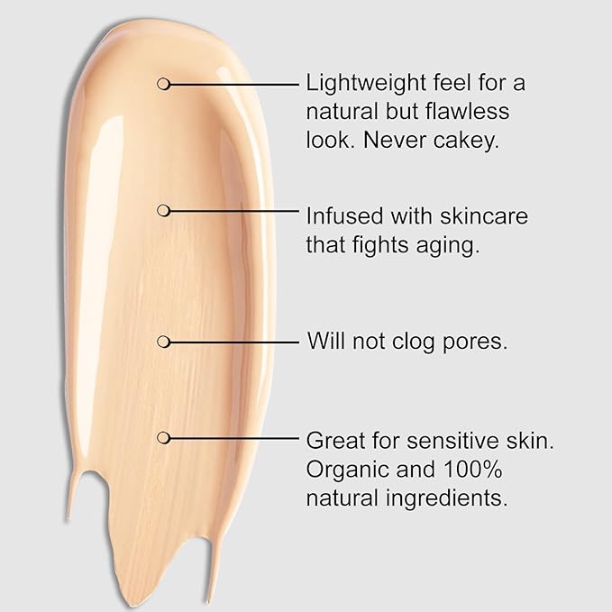 Organic Aloe-Based LUX Liquid Foundation, Natural Vegan Gluten-Free Made in USA, Sugar-VivaGrace Women