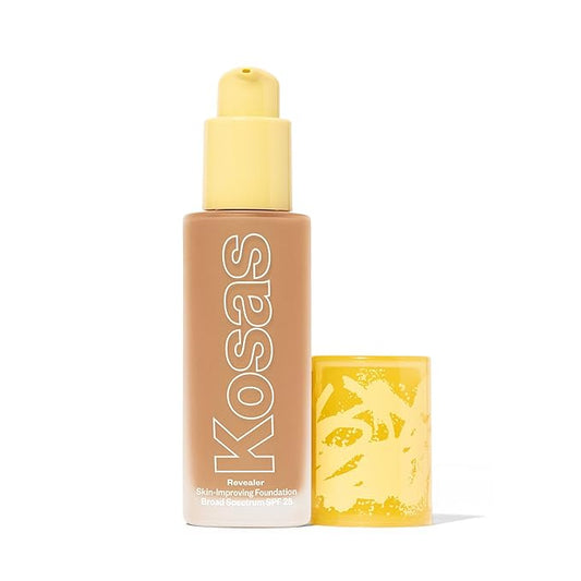 Kosas Revealer Skin-Improving Foundation with SPF 25 Protection - Hydrate, Brighten, Soothe, Plump, Protect Skin - Smoothing Texture, Clean Formula, Natural Finish - Medium Neutral 220-VivaGrace Women