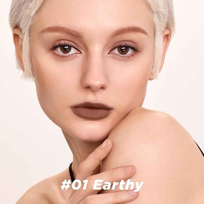 ITY Velvet Matte Finish Lip Stain-Mousse Textured Lip Clay, Nude Shade, Conceals Lip Lines, Rich Pigment Lip Tint Lipsticks, 0.14 oz (4g) in Earthy-VivaGrace Women