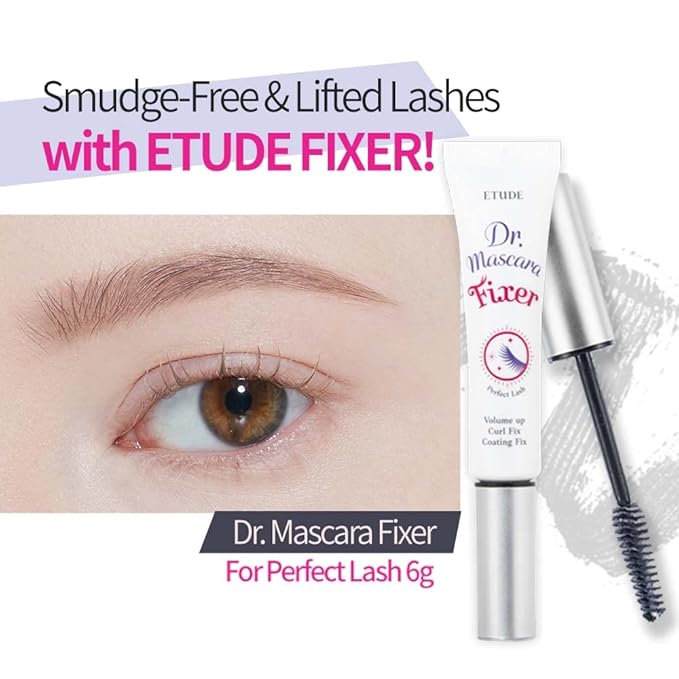 ETUDE Dr. Mascara Fixer For Perfect Lash (6g) | Long-Lasting Smudge-Proof Mascara Fixer with Care Effect | Eyelash Primer | Korean Makeup, Kbeauty