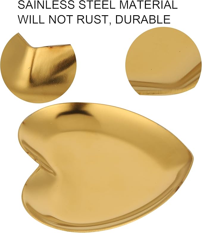 Nail Palette, Makeup Palette Nail Palette Heart Shaped Art Palette Stainless Steel Makeup Mixing Palette Makeup DIY Paint Color Mixing Tray Nail Art Palette Resin(Gold)-VivaGrace Women