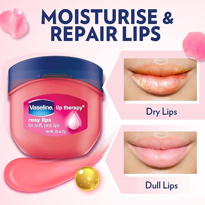 Vaseline Lip Therapy Lip Balm Mini, Rosy Lips | Lip Repair in a Container for Cracked, Dry Lip | Travel Size 0.25 Oz (Pack of 6)-VivaGrace Women