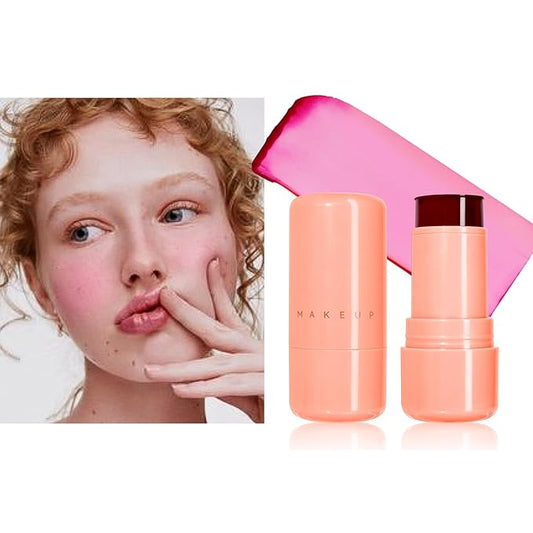 Cooling Water Jelly Tint,Jelly Blush Stick,Long Lasting Milk Jelly Blush Stick-1,000+ Swipes Per Stick,Jelly Texture Moisturising,Buildable Watercolor Finish (B, S)-VivaGrace Women