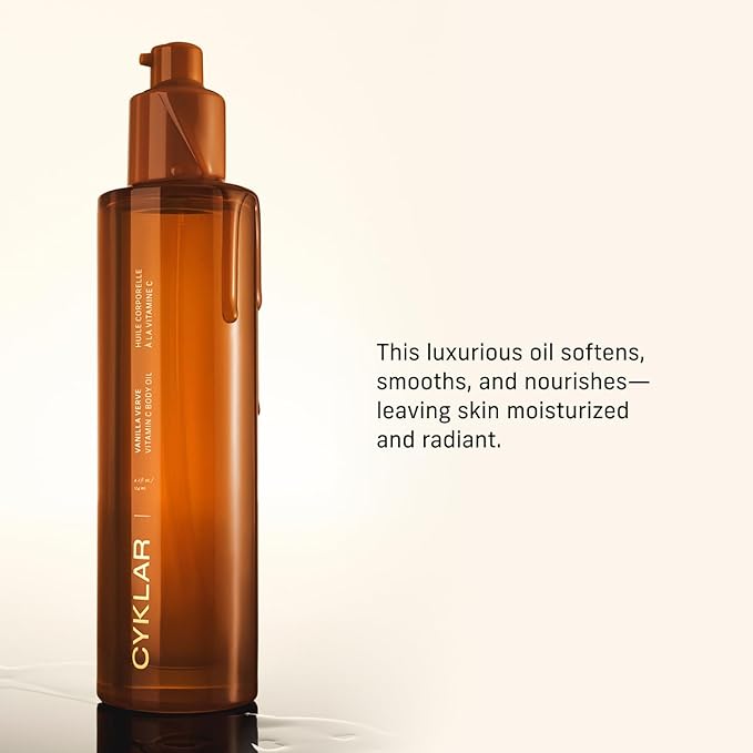 Vitamin C Body Oil for Women and Men. Moisturizing Vanilla Verve Scented Body Serum for Glowing Skin. Nourishing, Hydrating After-Shower and Bath Skin Care Moisturizer, 4.2 Fl Oz-VivaGrace Women