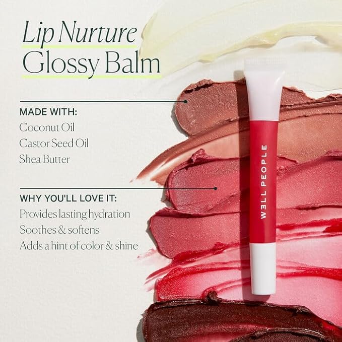 WELL PEOPLE - Lip Nurture Hydrating Balm | Plant-Based, Cruelty-Free (Raspberry, 0.28 oz | 8.2 g)-VivaGrace Women