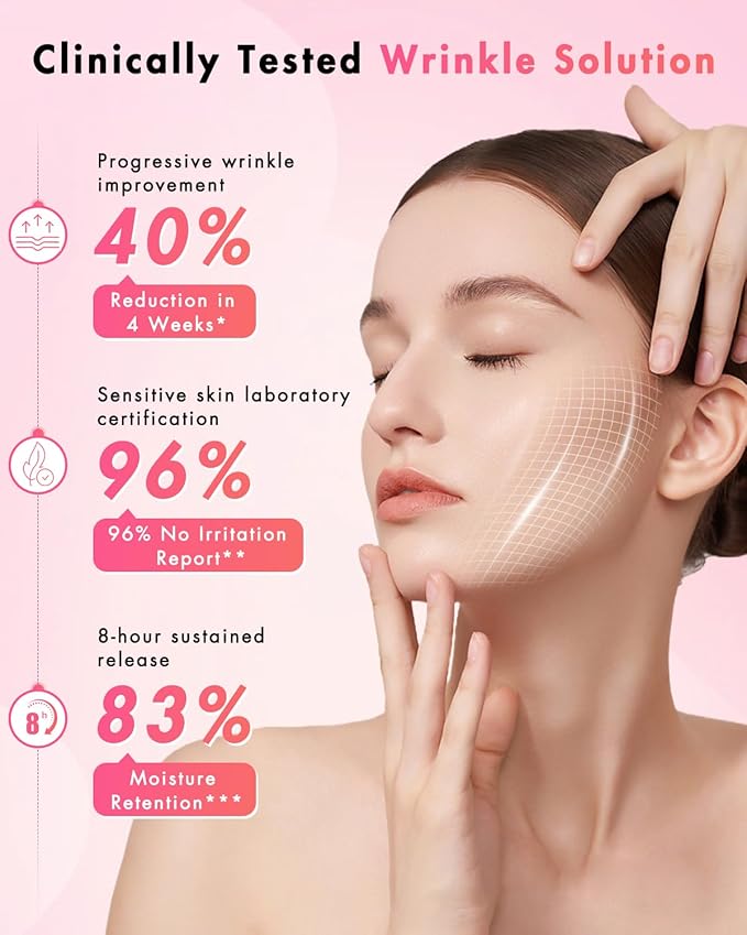Forehead Wrinkle Patches & Smile Line Patches, Overnight Facial Wrinkle Treatment with Hyaluronic Acid, Aloe, Collagen & Vitamin E to Lift Smile Lines for Women 36pcs-VivaGrace Women