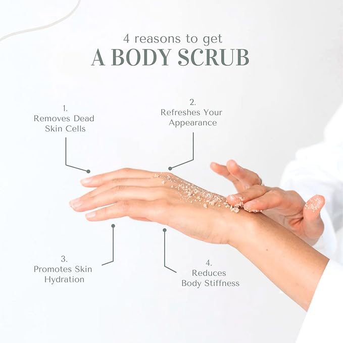 Rose Body & Foot Scrub 10 oz - a gentle and enjoyable exfoliating experience, leaving your skin feeling smooth - The best stocking stuffer.-VivaGrace Women