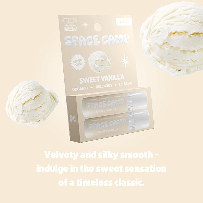 Wellness Jumbo Lip Balm - Sweet Vanilla Organic Flavored Balm (2 Pack)-VivaGrace Women