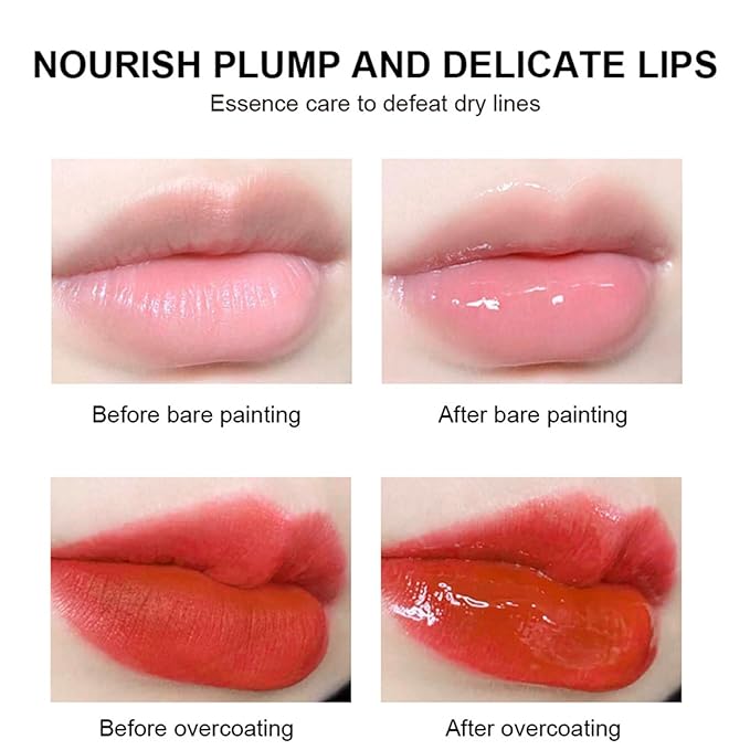 Lip Glowy Balm Hydrating Sleeping Lip Mask, Shine Glossy Finish Lip Oil - Reduce Lip Lines, Enhance Lip Color, Moisturizing & Plump Dry Chapped Lips Care Non-Sticky Lip Balm (#4 Grape)-VivaGrace Women