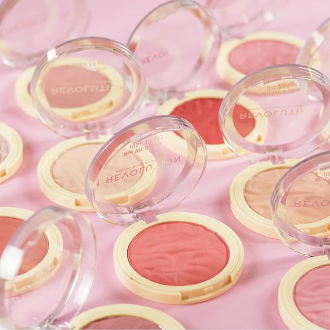 Revolution Beauty, Blusher Reloaded, Pressed Powder Face Blusher, Highly Pigmented & Long Lasting Formula, Rose Kiss, 0.26 Oz.-VivaGrace Women