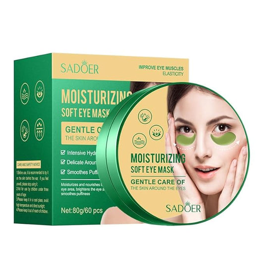 60pcs/30pairs Green Moisturizing Eye Mask, Moisturizing Soft Eye Mask, Gentle Care Of The Skin Around The Eyes, Moisturizes And Nourishes The Eye Area, Smoothes Puffiness 80g-VivaGrace Women