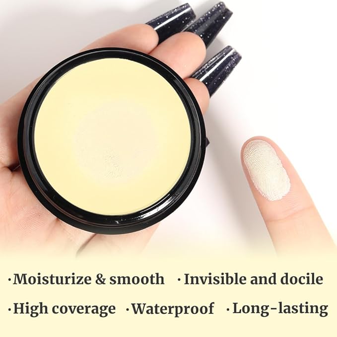 Kaely Color Correcting Concealer,Cream Pot Concealer Full Coverage,under Eye Concealer Palette for Conceals Dark Circles,Waterproof Foundation Face Makeup,10 Yellow-VivaGrace Women