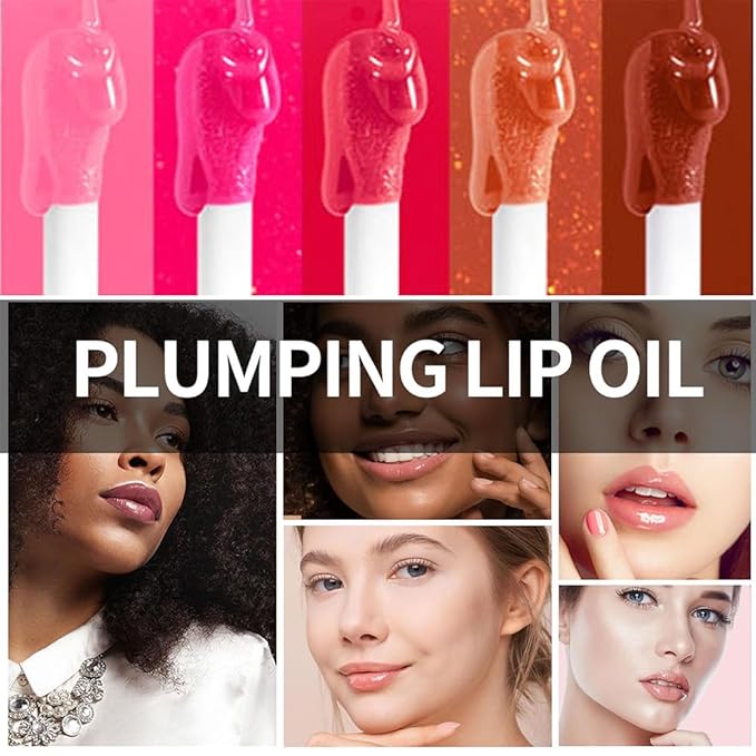 Hydrating Lip Glow Oil, Moisturizing Lip Glow Oil, Nourishing Glossy Transparent Lip Oil, Plumping Lip Oil, Lip Balm, Non-sticky Tinted Toot Lip Balm for Lip Care (CORAL) 0.2 OZ-VivaGrace Women