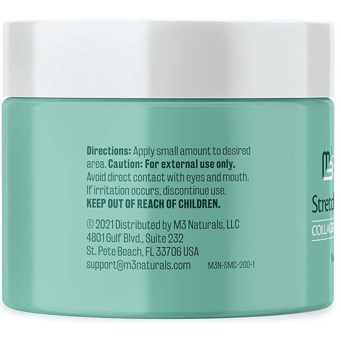 Stretch Mark Cream Infused with Collagen & Stem Cell Maternity Skincare Oil Removes Stretch Mark Prevention & Scar Remover Lotion Green Tea Extract & Raspberry Ketones by M3 Naturals-VivaGrace Women