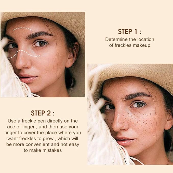 Freckle Pen Face Concealer Point Out Natural Waterproof Longlasting Freckle Makeup 2 Pcs Light Brown & Chestnut-VivaGrace Women