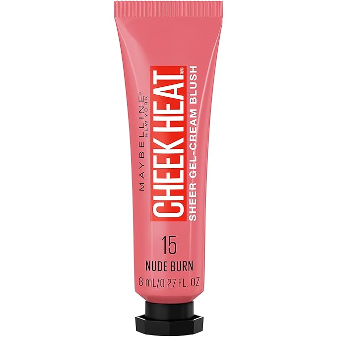 Maybelline Cheek Heat Gel-Cream Blush Makeup, Lightweight, Breathable Feel, Sheer Flush Of Color, Natural-Looking, Dewy Finish, Oil-Free, Nude Burn, 1 Count-VivaGrace Women