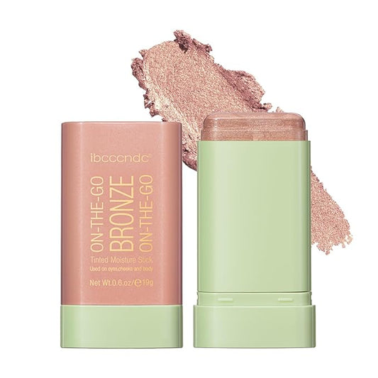 Cream Contour Stick,Multi-Use On The Go Bronzer Stick,Long-lasting Highlight Stick,Glow Bronzer Stick for Face,Lightweight and Blendable Contour Stick for Women (02# Soft Glow)-VivaGrace Women