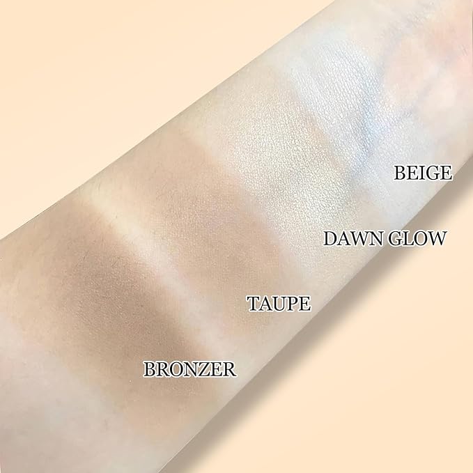 Erinde Face Highlighter Palette, Pearl Glossy Face Illuminator Palette, Natural Glow Finish, Shimmer Smooth Baked Highlighter Powder, Long-lasting Sparkling Highlighter Makeup, 03 Dawn Glow-VivaGrace Women