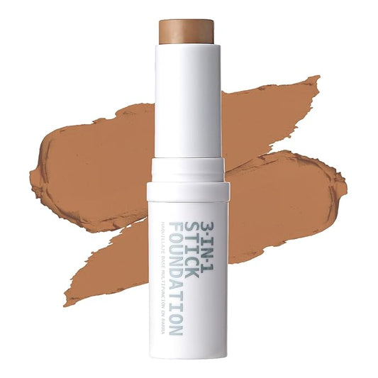 Ruby Kisses Natural Full Coverage 3-In-1 Stick Foundation. Easy to Apply, Hydrating, Lightweight, Long Lasting, Concealer and Contour Stick for Face Makeup (Honey Beige)-VivaGrace Women