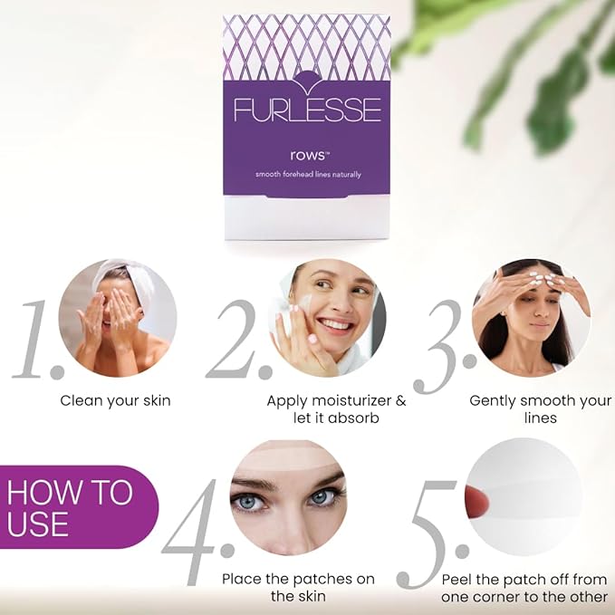 Furlesse Rows Wrinkle Patches, Overnight Forehead Wrinkle Patches for Fine Horizontal Lines, Non-Invasive Anti-Wrinkle Patches, Anti-Aging Skincare, 30 Patches, 30-Day Use-VivaGrace Women