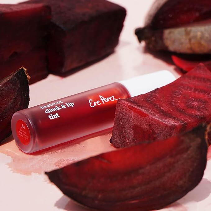 Ere Perez - Natural Beetroot Cheek + Lip Tint | Water-Resistant, Long-Lasting, Hydrating, Vibrant | Blue Agave, Rosehip Oil + Vitamin E | Vegan, Cruelty-Free, Clean Beauty (Joy-Red)-VivaGrace Women