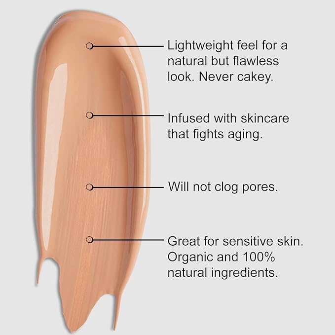 Organic Aloe-Based LUX Liquid Foundation, Natural Vegan Gluten-Free Made in USA, Maple-VivaGrace Women
