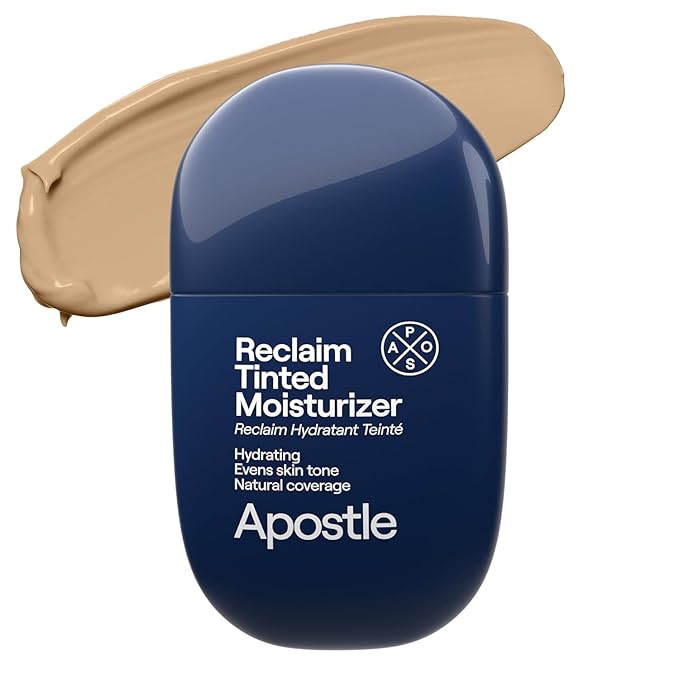 APOSTLE Reclaim Tinted Moisturizer for Men (10 Falmouth) - Niacinamide, Vitamin E, Squalane, Hyaluronic Acid, Tinted Face Moisturizer For Men. Hydrates, Evens Skin Tone, Reduces Fine Lines, 1 Fl. Oz.-VivaGrace Women