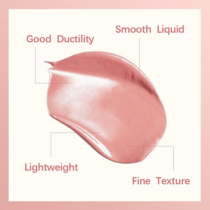 Erinde 2 Colors Liquid Highlighter and Blush Set, Natural Matte Face Blush, Natural Glossy Liquid Illuminator for Face and Body, Lightweight Blendable Silky Smooth Texture, Cruelty-free-VivaGrace Women