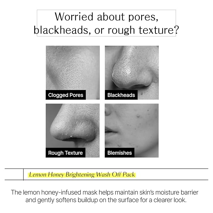 Lemon Honey Face Mask Wash-Off Pack & Scrub — 5-Minute, Exfoliating, Hydrating, Gentle for Sensitive Skin, with Manuka Honey & Lemon Extract, 3.52 oz (100 g)-VivaGrace Women