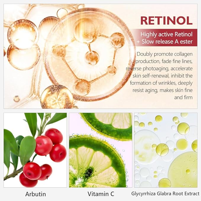 Retinol Eye Cream, Anti-Aging with Vitamin C & Ceramide for Dark Circles, Wrinkles & Fine Lines, Crow’s Feet, 0.7 fl.oz-VivaGrace Women
