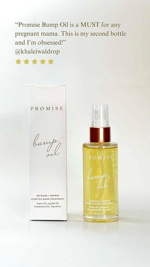 Promise Stretch Mark Prevention Bump Oil, Defense + Repair, Clean Pregnancy Skincare, Non-Toxic, Pregnancy Belly Oil, Vegan, Fast Drying-VivaGrace Women