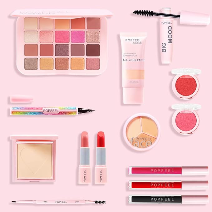 All-in-one Makeup Set Makeup Kit for Women Full Kit, for Beginners, Include Makeup Brush Set, Lip Gloss Set, Lipstick, Blush, Foundation, Concealer, Mascara, Eyebrow Pencil-VivaGrace Women