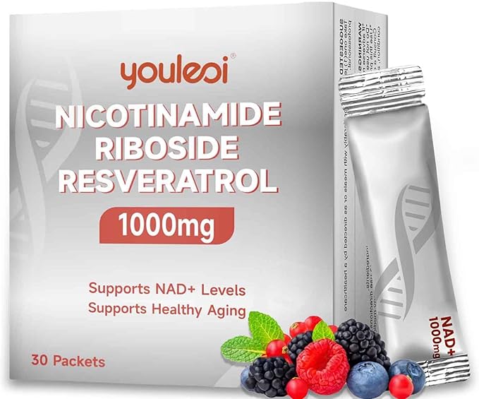 NAD 1000mg Liquid, 30 Packets Nad Supplement 1000mg Pure Organic - Liposomal NAD+ Berry Flavor Drink Mix for Energy, Anti-Aging, Focus-VivaGrace Women
