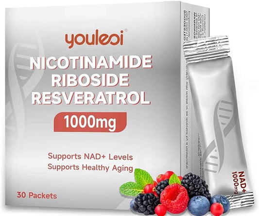 NAD 1000mg Liquid, 30 Packets Nad Supplement 1000mg Pure Organic - Liposomal NAD+ Berry Flavor Drink Mix for Energy, Anti-Aging, Focus-VivaGrace Women