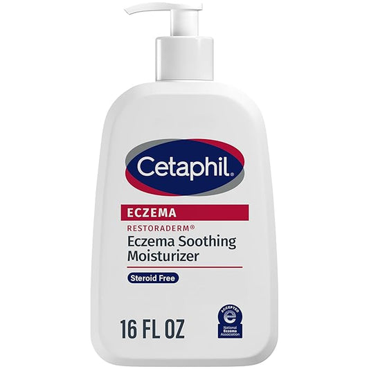 CETAPHIL ECZEMA RESTORADERM Soothing Moisturizer, For Eczema Prone Skin, 16 oz, Fewer Symptom Flare-Ups, 48 Hour Hydration, 1% Skin Protectant Colloidal Oatmeal, Steroid Free, Doctor Recommended Brand-VivaGrace Women