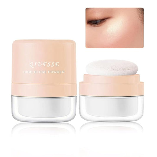 Body Hair Glitter Powder Highlighter Makeup Powder Polvo de Hadas Natural Enhance Facial Contours Lightweight Long-lasting Shimmer Face Body Makeup-Pearl White-VivaGrace Women