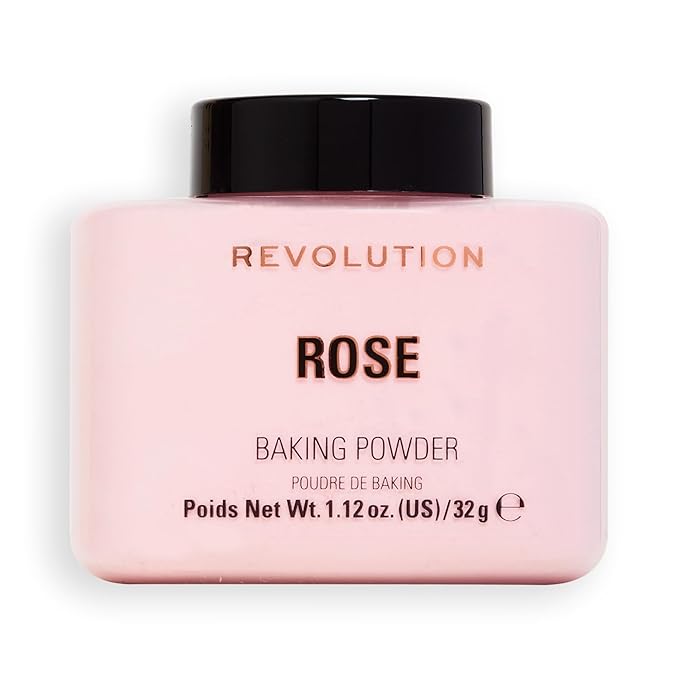 Revolution Beauty, Loose Baking Powder, Makeup Setting Powder, Long Lasting Coverage, Mattifies & Reduces Shine, Rose, 1.13 Oz-VivaGrace Women