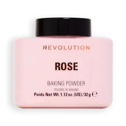 Revolution Beauty, Loose Baking Powder, Makeup Setting Powder, Long Lasting Coverage, Mattifies & Reduces Shine, Rose, 1.13 Oz-VivaGrace Women