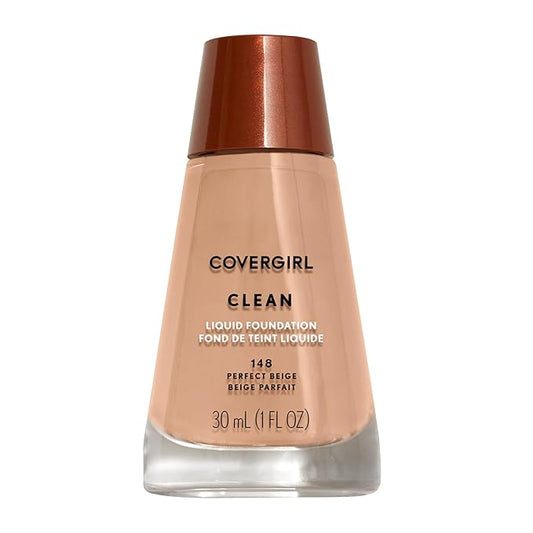 COVERGIRL Clean Liquid Foundation, Perfect Beige 148, Pack of 1-VivaGrace Women
