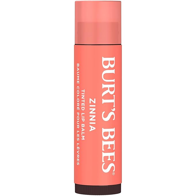 Burt's Bees Lip Tint Balm with Long Lasting 2 in 1 Duo Tinted Balm Formula, Color Infused with Deeply Hydrating Shea Butter for a Natural Looking Buildable Finish, Raspberry Zinnia (2-Pack)-VivaGrace Women