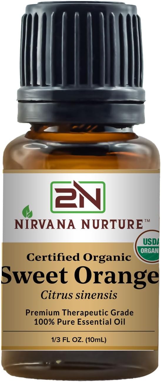 Sweet Orange Essential Oil USDA Certified Organic 100% Pure Premium Therapeutic Grade, Undiluted - Aromatherapy Diffuser for Calm and Relaxation, Skin Care, Hair Care-VivaGrace Women