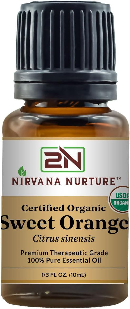 Sweet Orange Essential Oil USDA Certified Organic 100% Pure Premium Therapeutic Grade, Undiluted - Aromatherapy Diffuser for Calm and Relaxation, Skin Care, Hair Care-VivaGrace Women