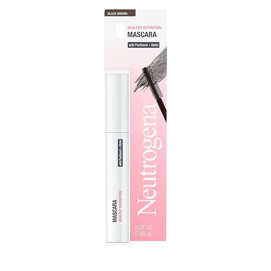 Neutrogena Healthy Definition Mascara - Defines, Lifts, Curls, Lengthens & Volumizes Lashes - Dual-Sided Mascara Comb + Brush for Natural Application - Black Brown, 0.27 oz