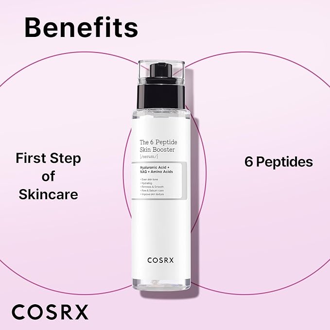 COSRX 6X Peptide Collagen Booster Toner Serum 150mL/5.07 Fl.Oz, Skin Renewal Boosting Facial Essence, Niacinamide & Hyaluronic Acid for All Skin Types, Korean Skincare, Paraben Free-VivaGrace Women