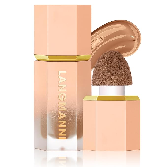 URQT Highly Pigmented Liquid Contour - Built-in Sponge Tip Sculpted Complexion Wand Contour Long Lasting Natural Buildable Highlighters Contour Contouring Bronzer (Contour+Blush+Highlighter)-VivaGrace Women