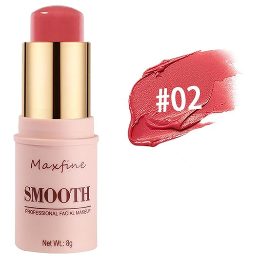 Blush for Cheeks - Cream Blush Stick Face Lip Eyeshadow Tint, 3-in-1 Buildable Pink Blush Makeup Balm Stick For Make Up Women Girl Gift (Peach Melody #2)-VivaGrace Women